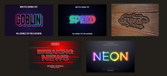 50+ Premium Text FX for Photoshop Graphics Design Bundle Video Print Editing