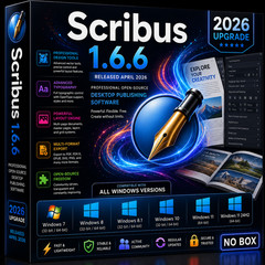 SCRIBUS 2026 PROFESSIONAL DESKTOP PUBLISHING SUITE v1.6.6 Software ~ Windows CD