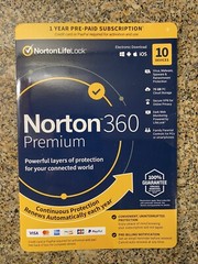 Norton 360 Premium 2023 – 10 devices, 1 year, 75GB PC Cloud Backup – Free Ship