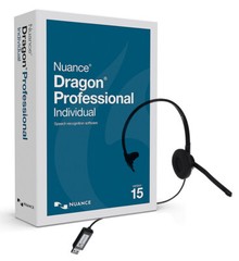 Nuance Dragon Professional Individual 15 – Retail Box w/ Headset, K809A-G00-15.0
