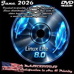 Linux Lite 8.0 Bootable DVD – 64‑bit – Perfect for Older PCs & Laptops – USA