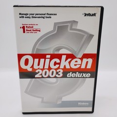 Intuit Quicken 2003 Deluxe For Windows PC w/ Insert, VGC Fast Free Shipping