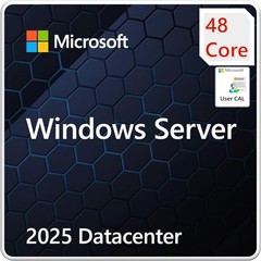 Windows Server 2025 Datacenter, 48 Core with 50 User CALs