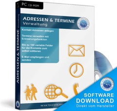 Adressen Software inkl. Terminplanung,Newsletterversand,Serienbriefe,E-Mail,EDV