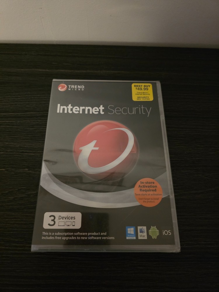 Trend Micro Internet Security (Windows 8/Mac/And/iOS, 3 Devices Protected) NEW