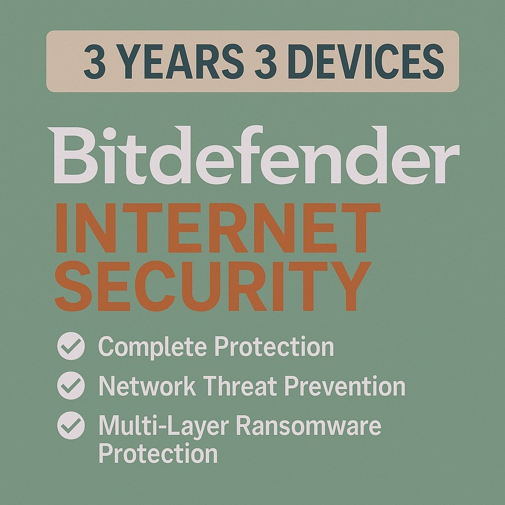 Bitdefender Internet Security 2026 – 3 Years For 3 Windows PC + Daily VPN