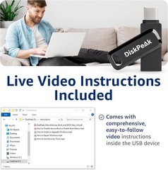 Dual Connector Windows 11/10 USB Flash Drive – 64GB