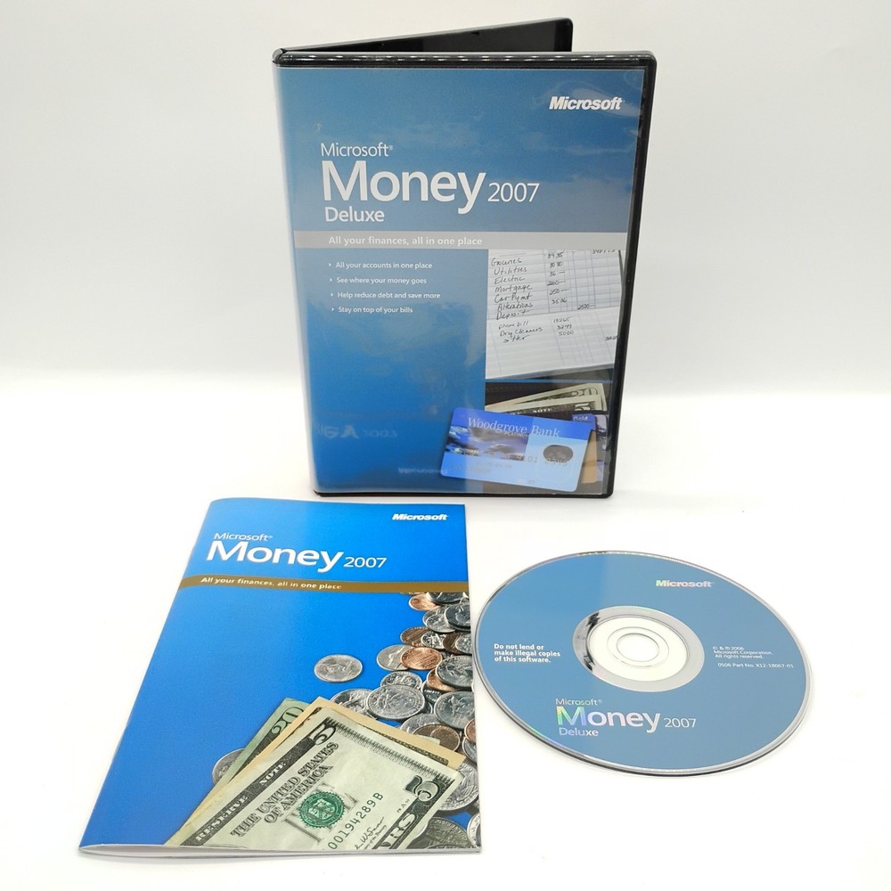 Microsoft Money Deluxe 2007 (Windows PC) Accounting Finance w/ Manual VGC