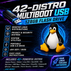 🔥✔️42-in-1 LINUX DISTROS MEGA PACK! Multiboot 128GB USB Flash Drive | FAST SHIP
