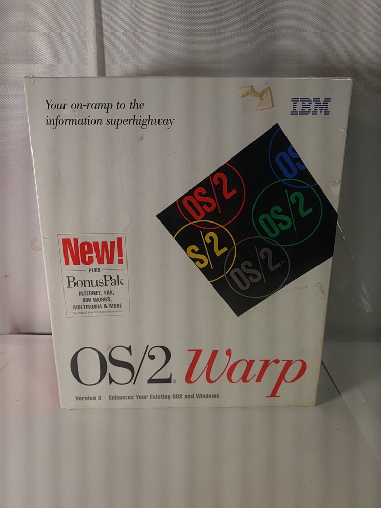 IBM OS/2 Warp Version 3 Operating System Bonus Pak Sealed NEW 3.5″ Floppy Disks