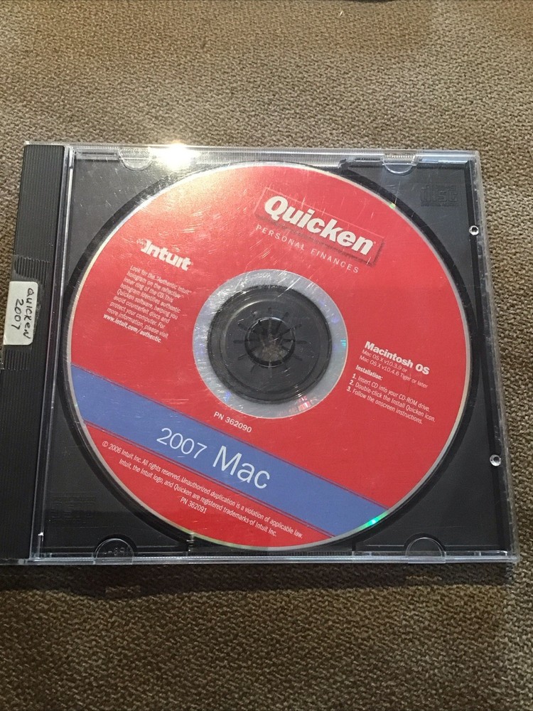 Quicken 2007 Mac Apple Macintosh Intuit Personal Finance CD Software