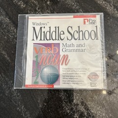 Middle School Math and Grammar (CD-ROM, Windows, Pro One) Sealed