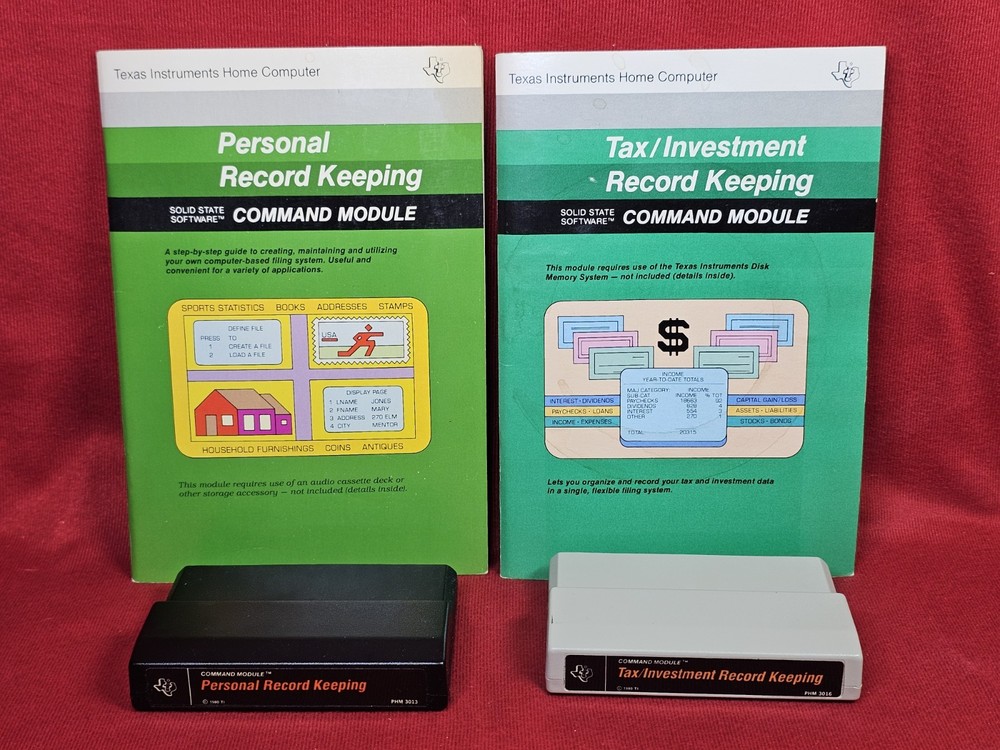 4 Carts Disk Manager Real Estate Investment Tax Record TI Texas Instruments