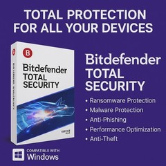 Bitdefender Security – 2 Years For 10 Devices (Win,MAc,Android) Protection