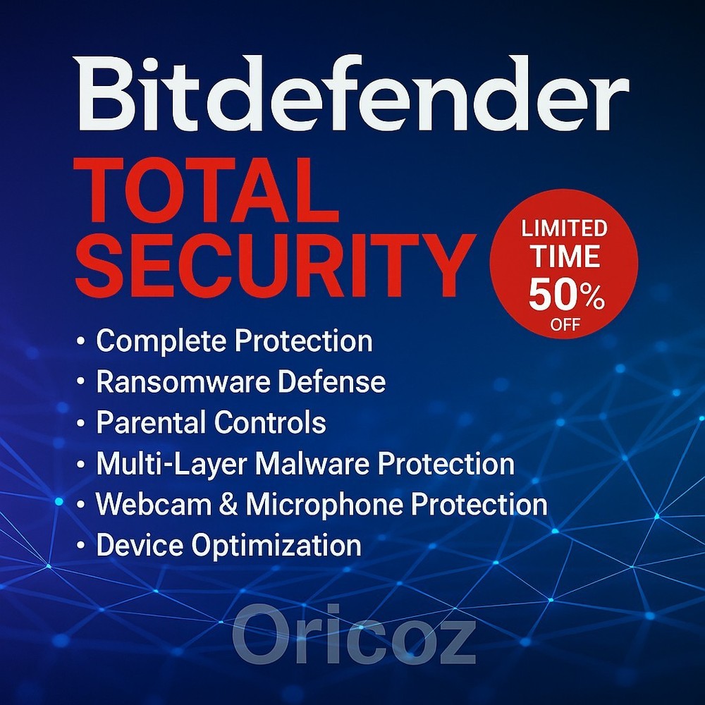 Bitdefender Total Security 2026 | 1 Year | 1-15 Devices | Windows Mac Android