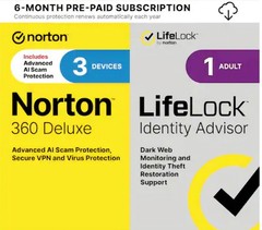 Norton – 360 (3 Device) with LifeLock Identity Advisor 6 Months Subscription,